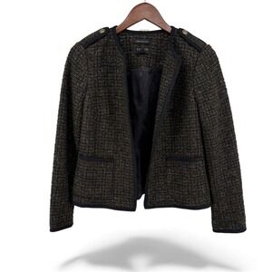 Talbots Italian Wool Alpaca Metallic Tweed Blazer‎ Size 2P  Dark Academia Preppy
